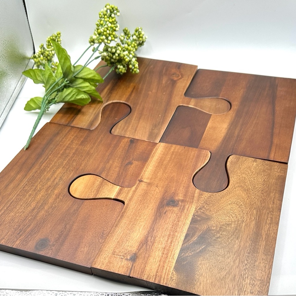 4 Piece Wooden Puzzle Charcuterie Boards - Picture 14 of 15